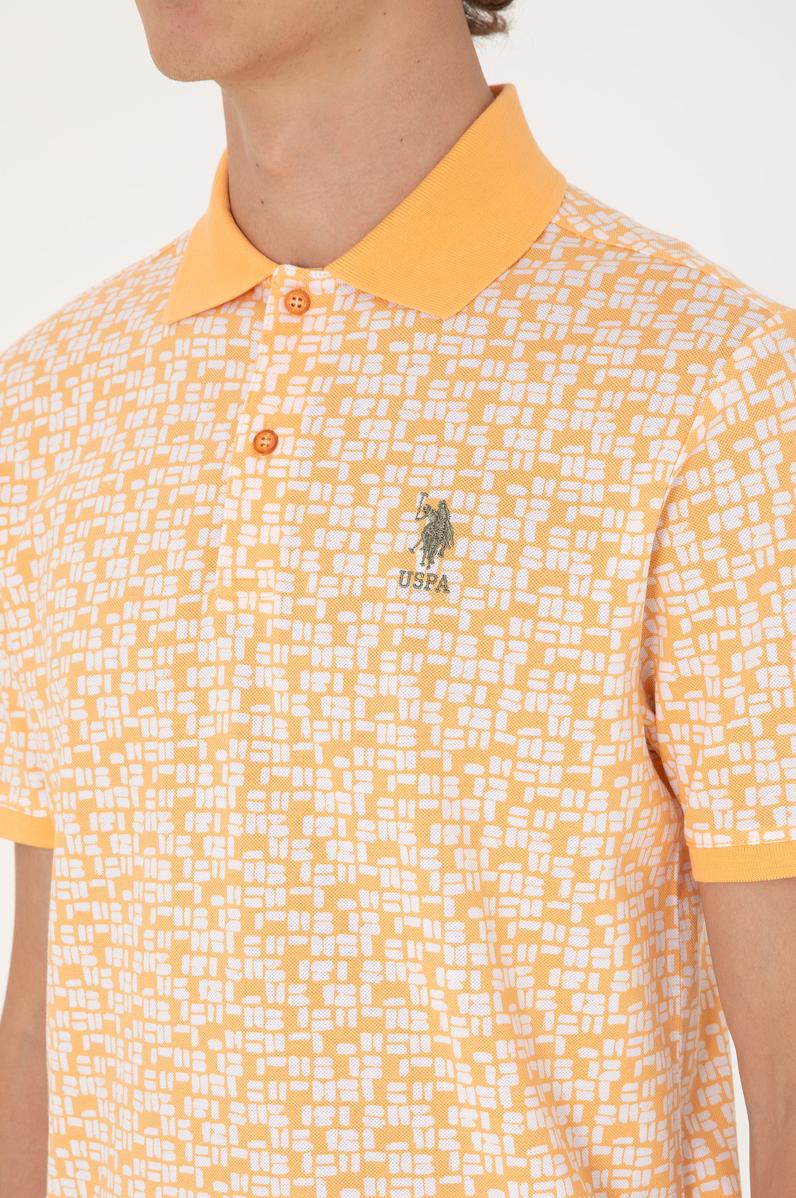 Erkek Regular Fit Polo Yaka Turuncu Tişört