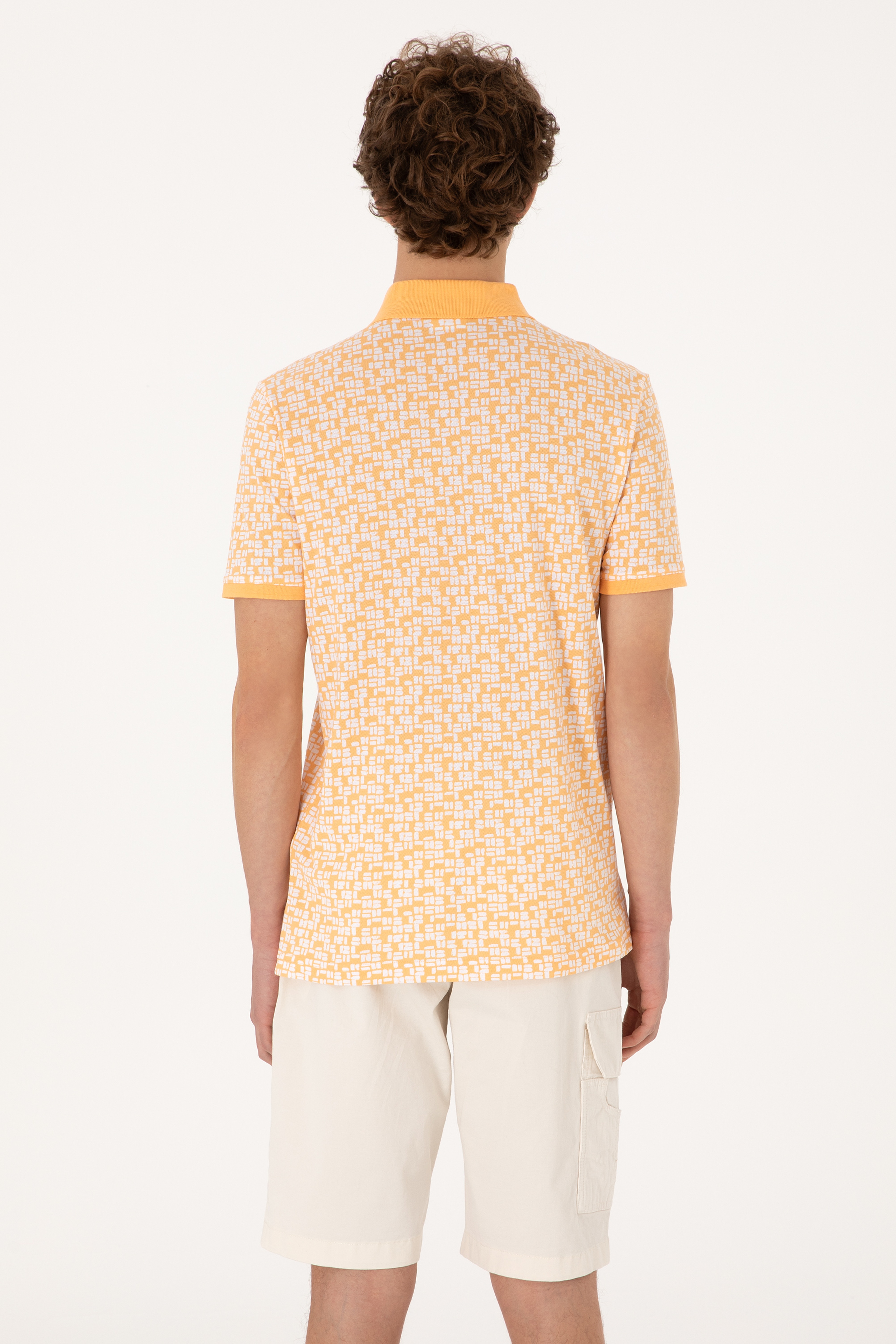 Erkek Regular Fit Polo Yaka Turuncu Tişört
