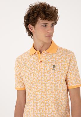 Erkek Regular Fit Polo Yaka Turuncu Tişört - 50306837007