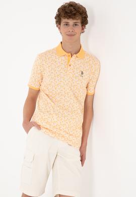 Erkek Regular Fit Polo Yaka Turuncu Tişört - 50306837007