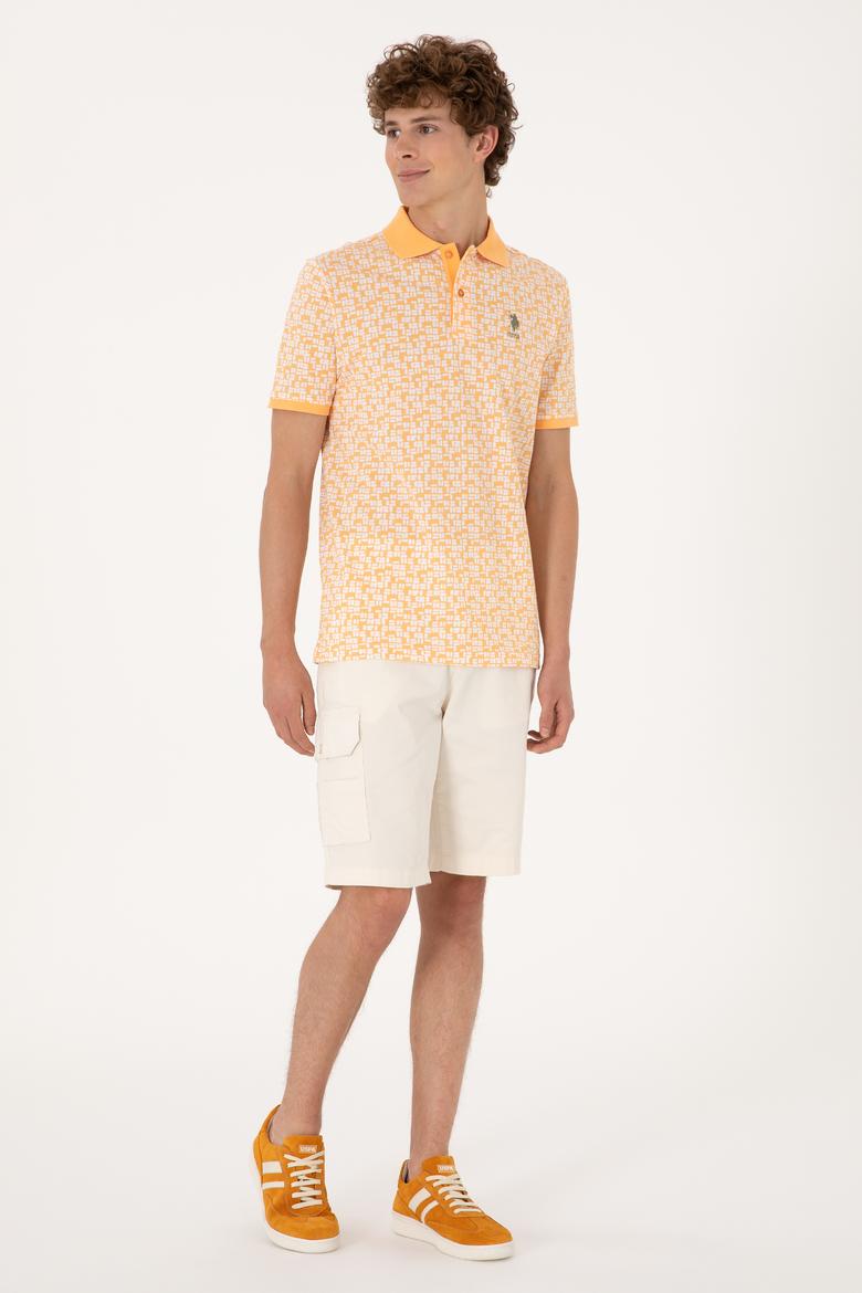 Erkek Regular Fit Polo Yaka Turuncu Tişört - 50306837007