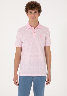Erkek Regular Fit Polo Yaka Açık Pembe Tişört - 50306837027