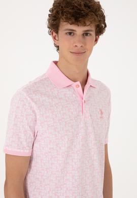 Erkek Regular Fit Polo Yaka Açık Pembe Tişört - 50306837027
