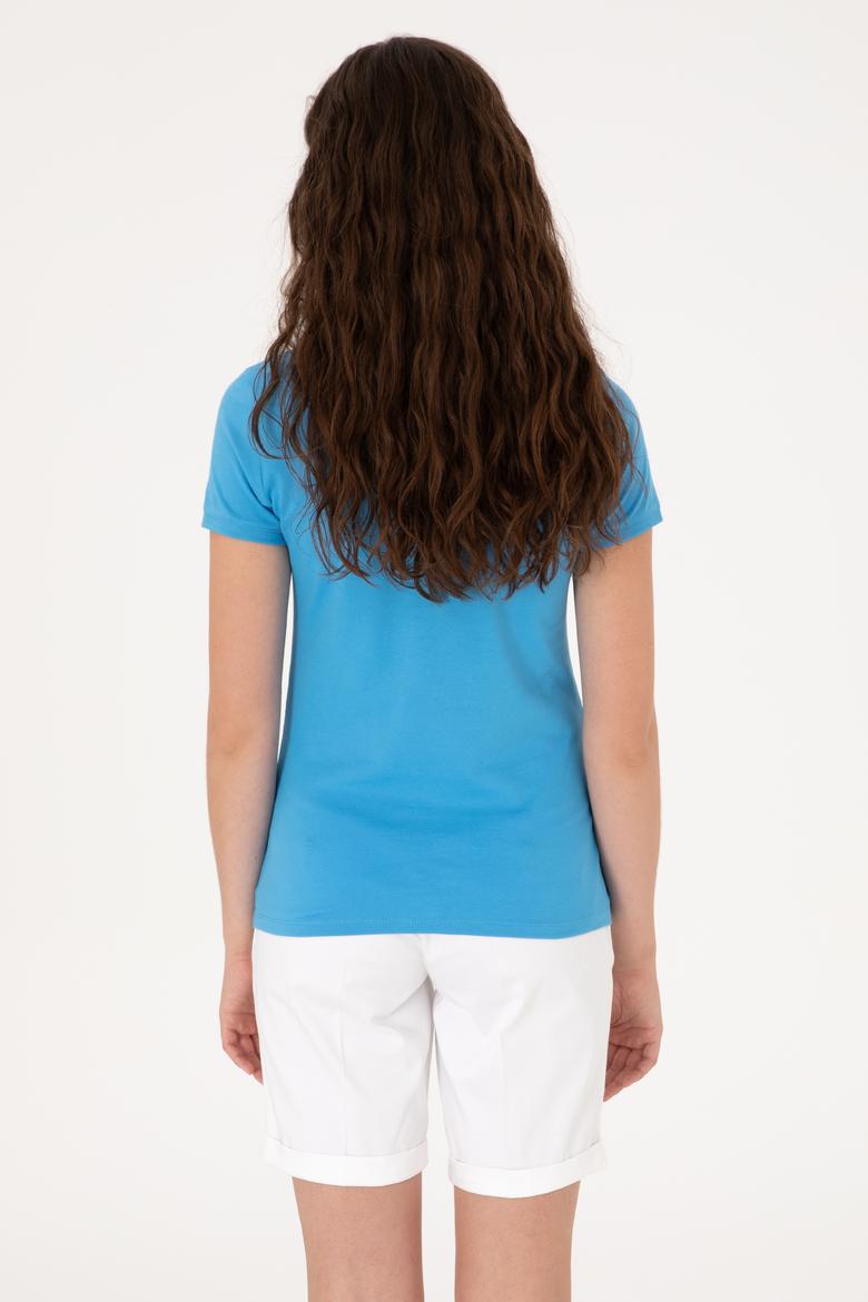 Kadın Turkuaz Basic Tişört - 50300896216