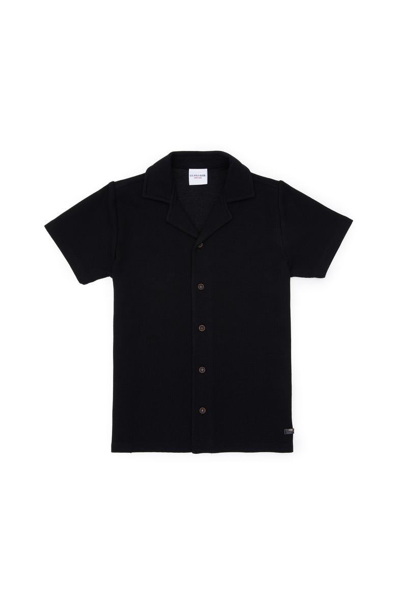 Erkek Çocuk Siyah Örme Gömlek