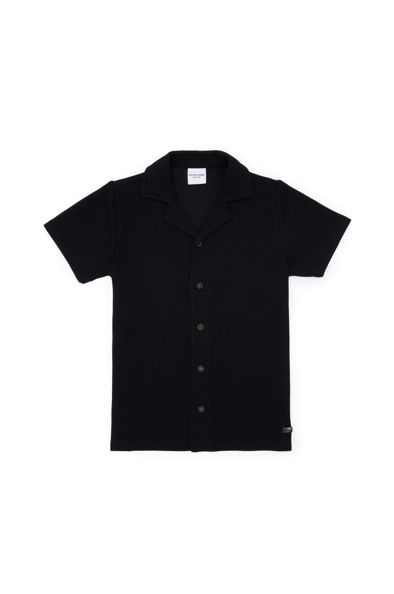 Erkek Çocuk Siyah Örme Gömlek