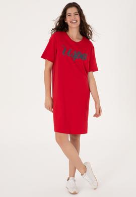 Kadın Kırmızı Örme Elbise - 50307835012