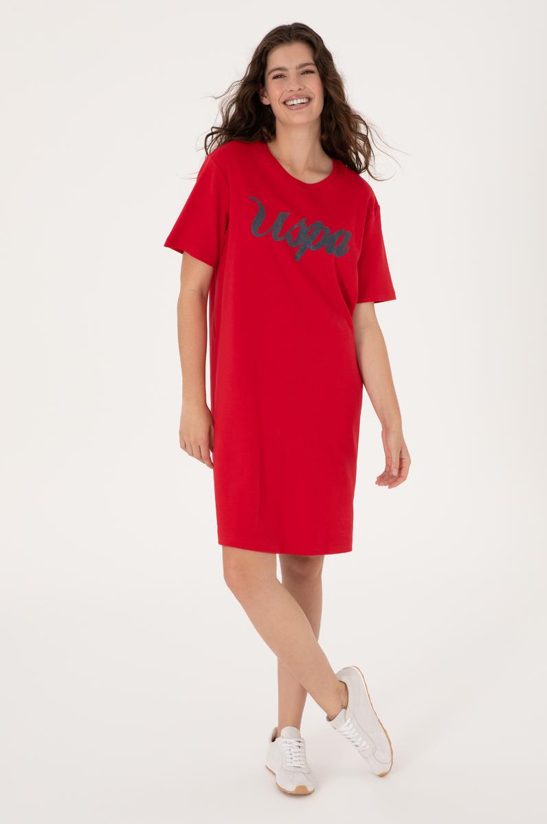 Kadın Kırmızı Örme Elbise