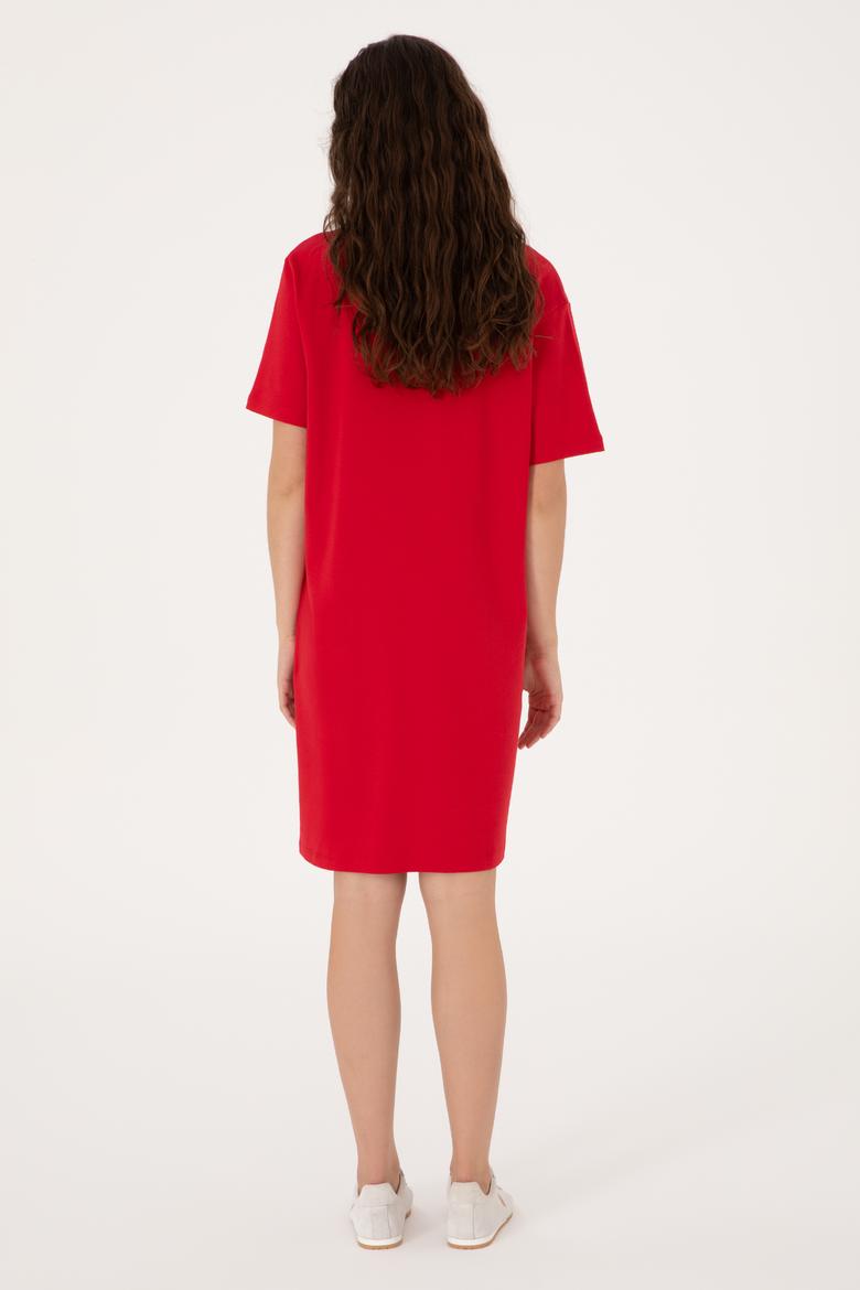 Kadın Kırmızı Örme Elbise - 50307835012