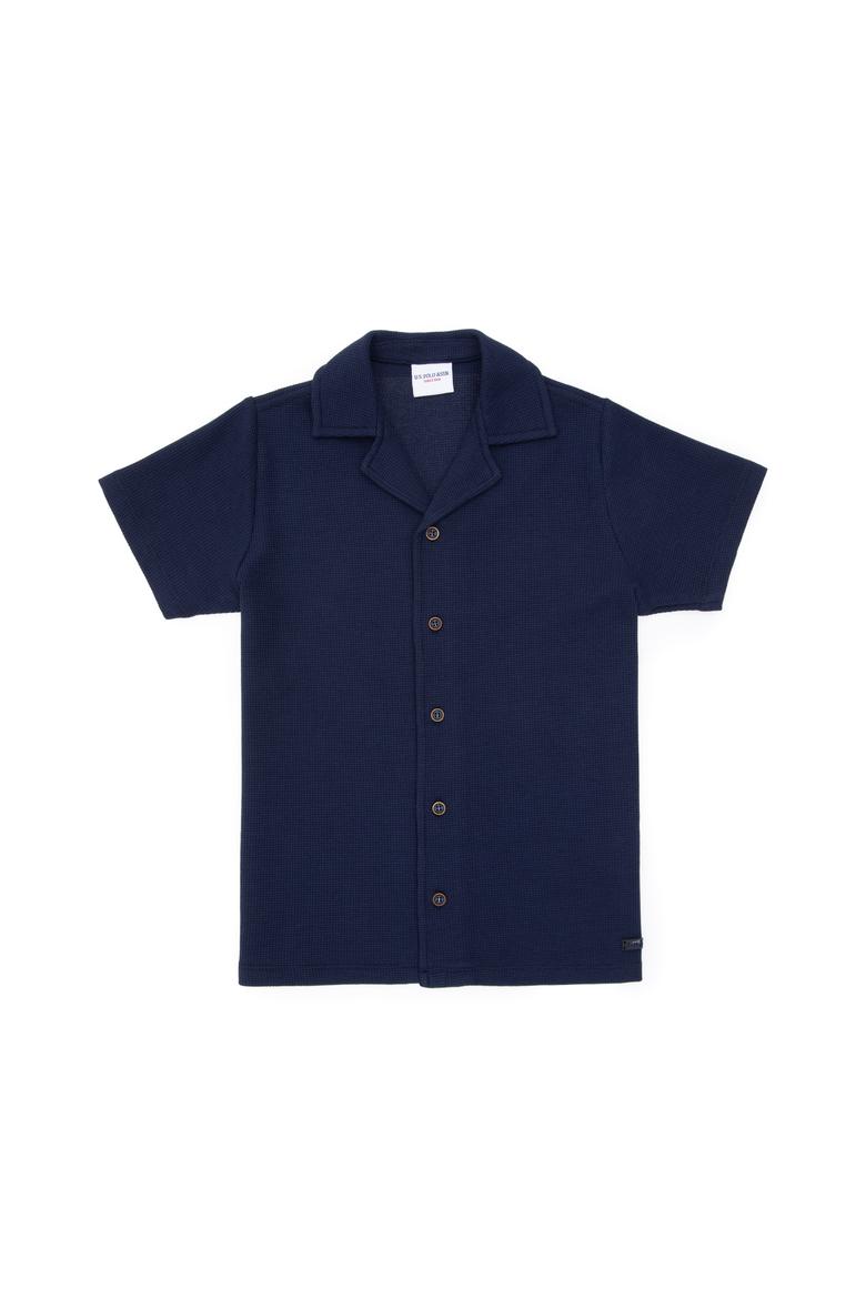 Erkek Çocuk Lacivert Örme Gömlek