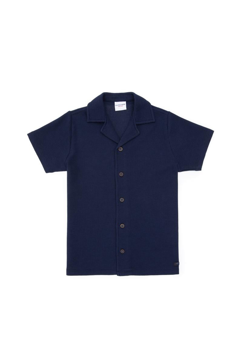 Erkek Çocuk Lacivert Örme Gömlek