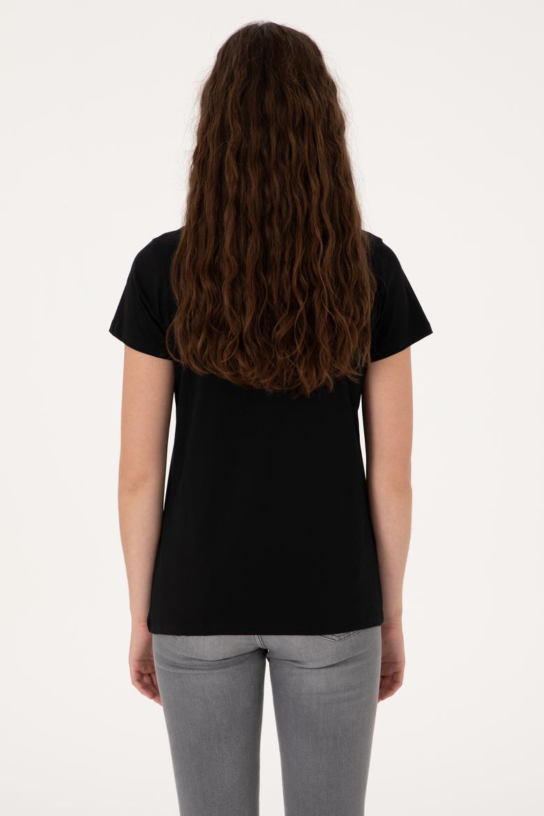 Kadın Siyah Tişört - 50307933015