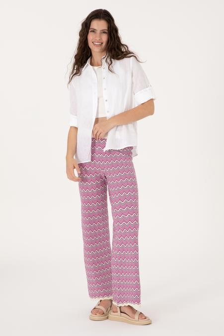 Kadın Fuşya Triko Pantolon