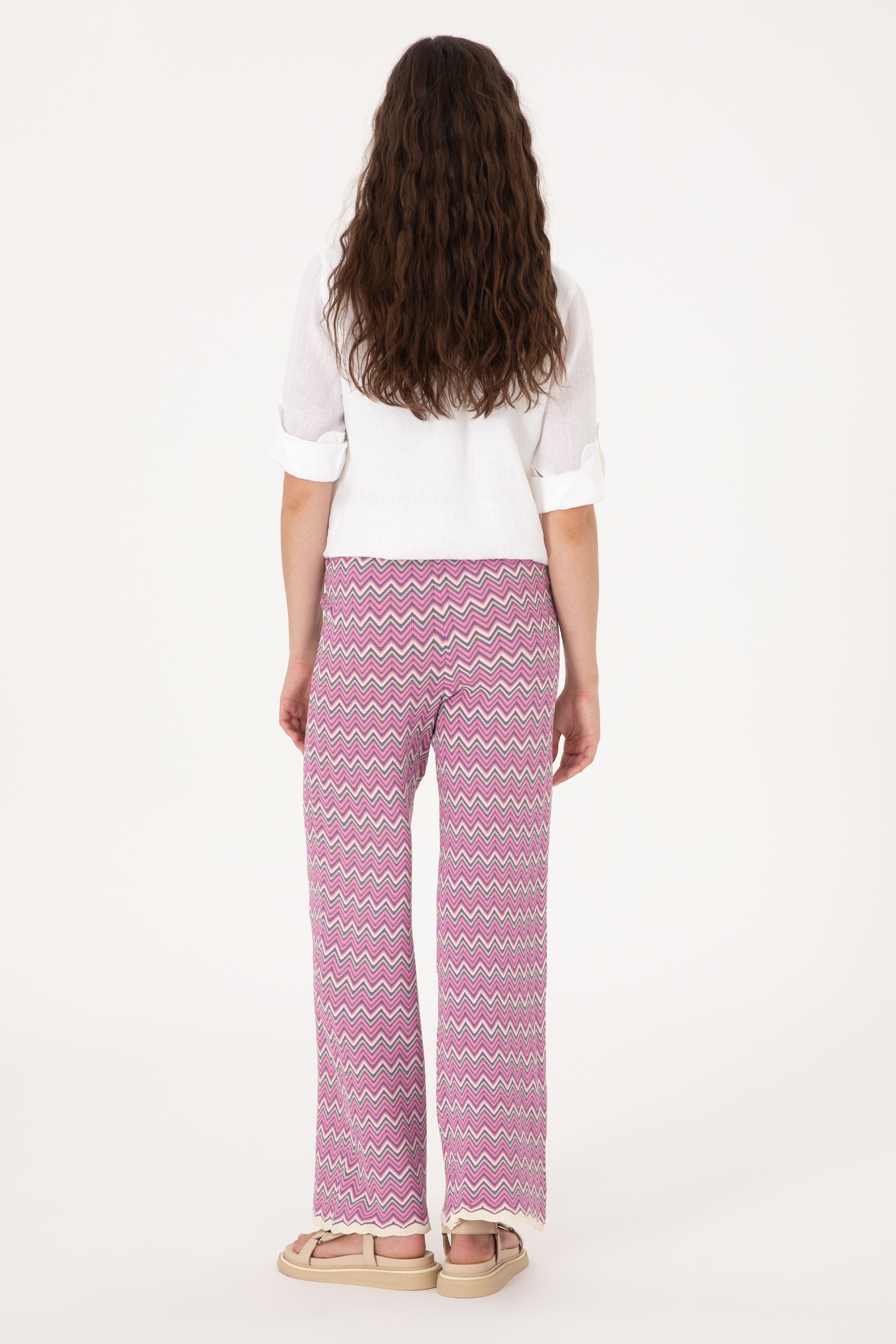 Kadın Fuşya Triko Pantolon - Image 4