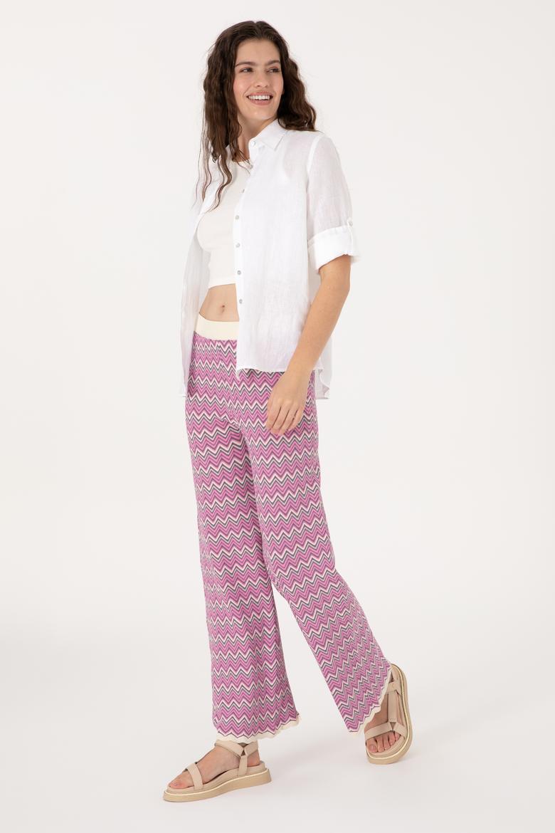 Kadın Fuşya Triko Pantolon - 50306842020