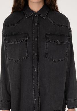 Kadın Siyah Jean Gömlek - 50304311005