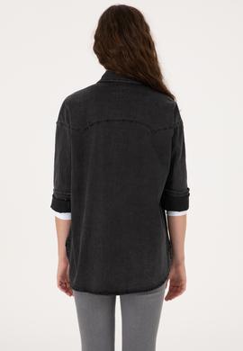 Kadın Siyah Jean Gömlek - 50304311005