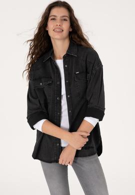 Kadın Siyah Jean Gömlek - 50304311005