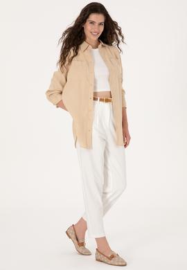 Kadın Krem Örme Pantolon - 50300650014