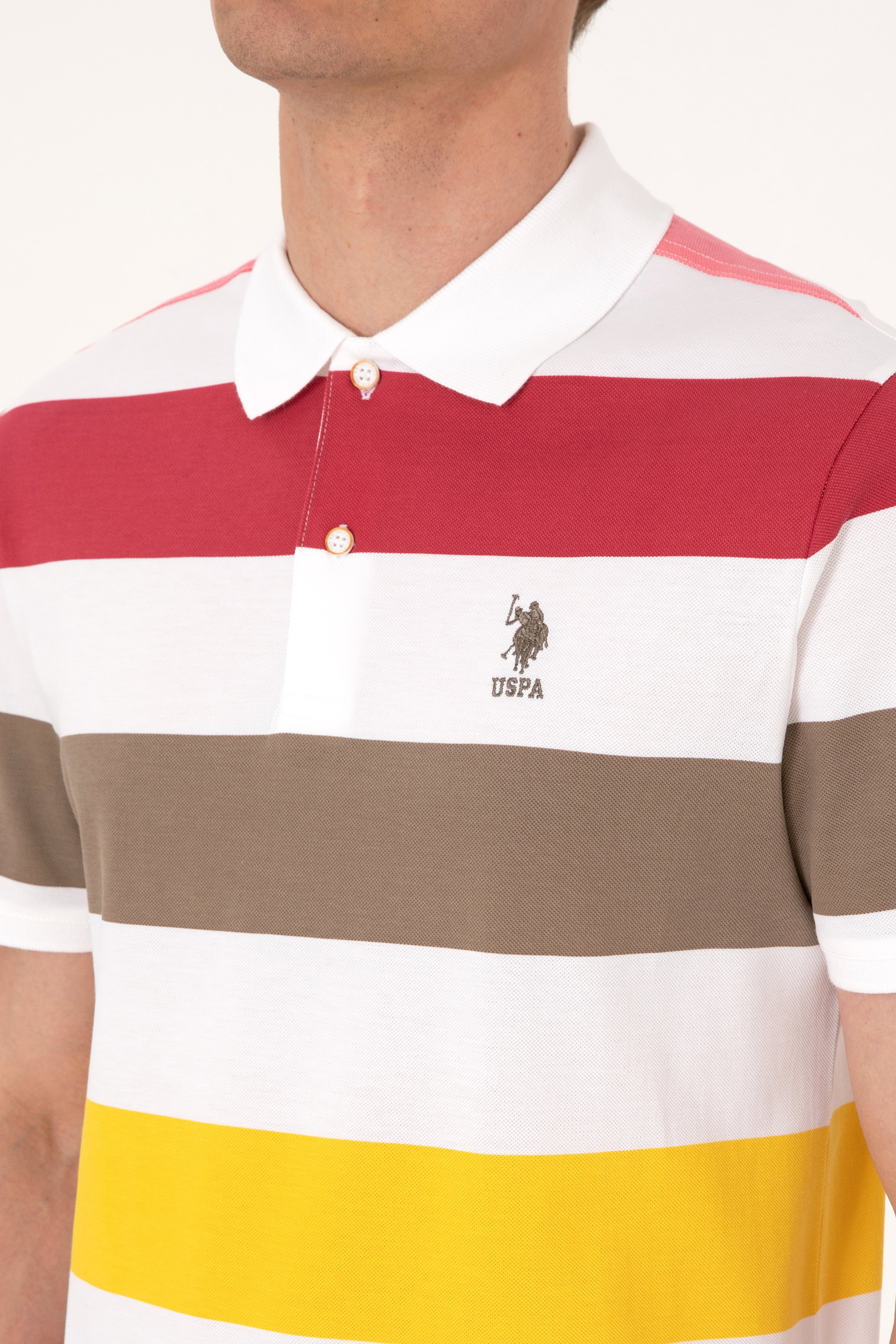Erkek Regular Fit Polo Yaka Vizon Tişört