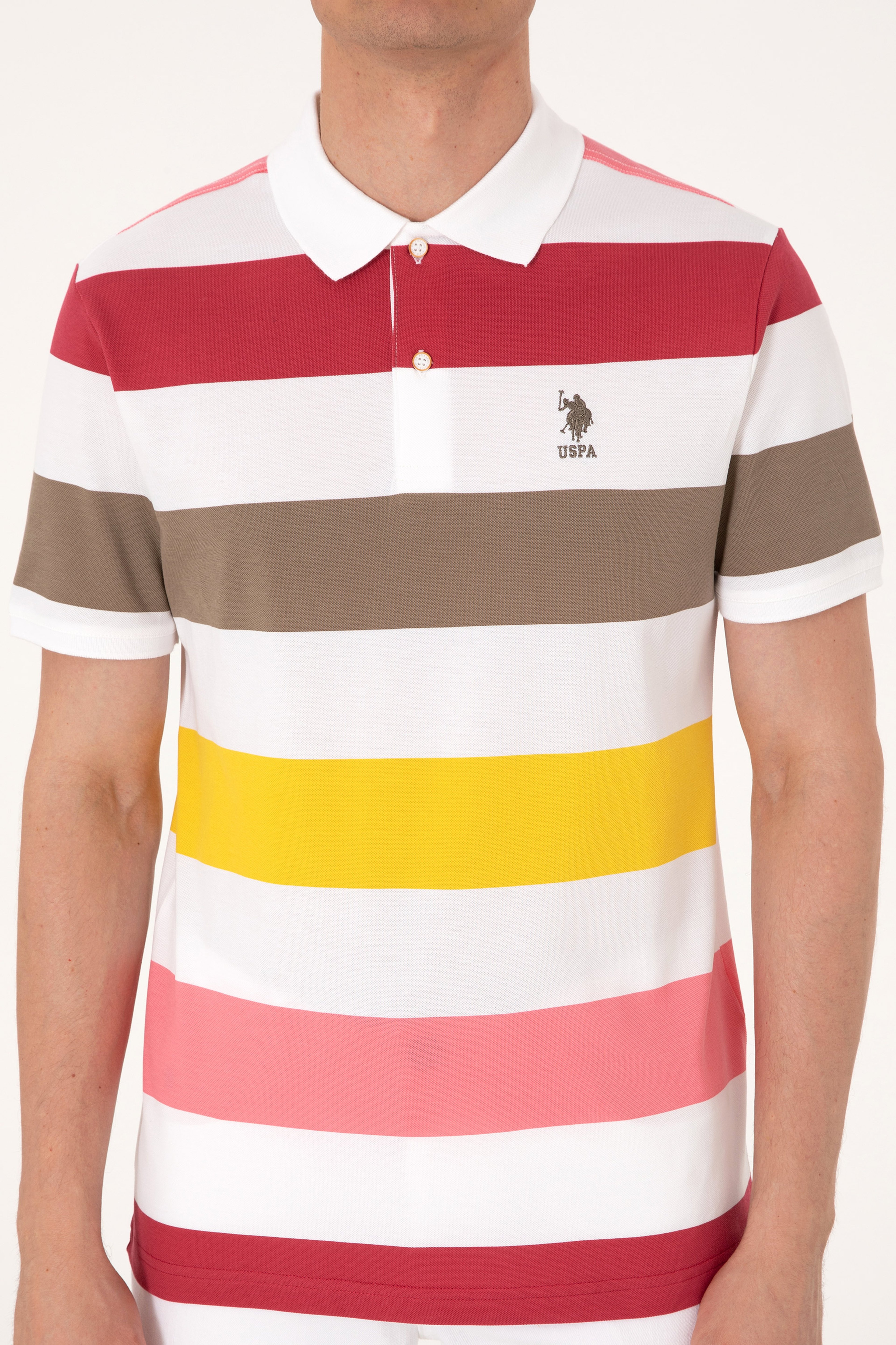 Erkek Regular Fit Polo Yaka Vizon Tişört - Image 6