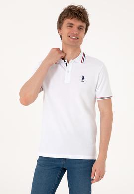 Erkek Regular Fit Beyaz Polo Yaka Basic Tişört - 50306011008