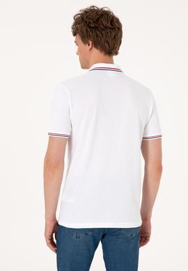 Erkek Regular Fit Beyaz Polo Yaka Basic Tişört - 50306011008