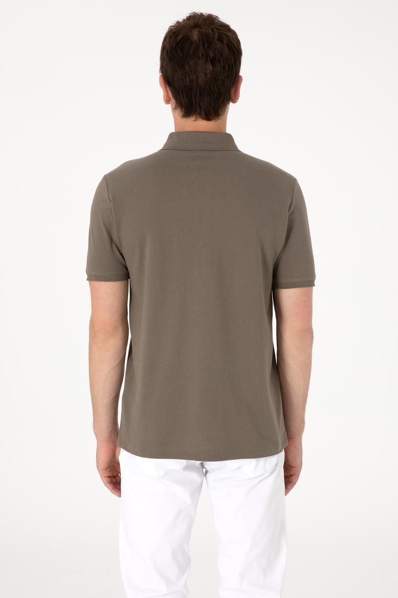 Erkek Regular Fit Polo Yaka Vizon Tişört - 50306798028