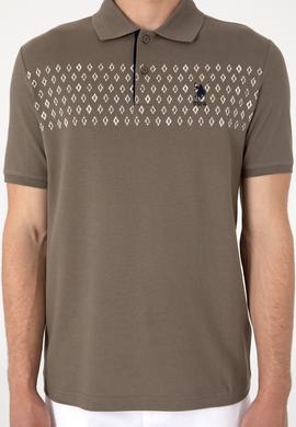 Erkek Regular Fit Polo Yaka Vizon Tişört - 50306798028