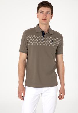 Erkek Regular Fit Polo Yaka Vizon Tişört - 50306798028