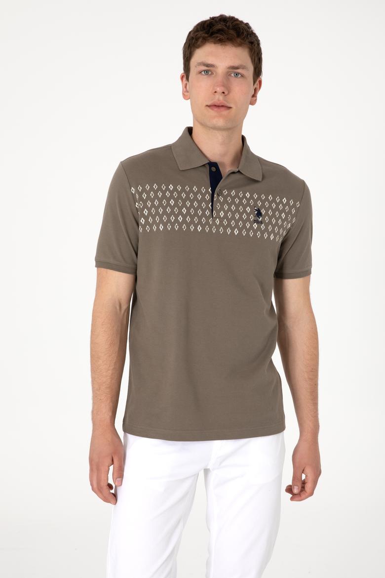 Erkek Regular Fit Polo Yaka Vizon Tişört