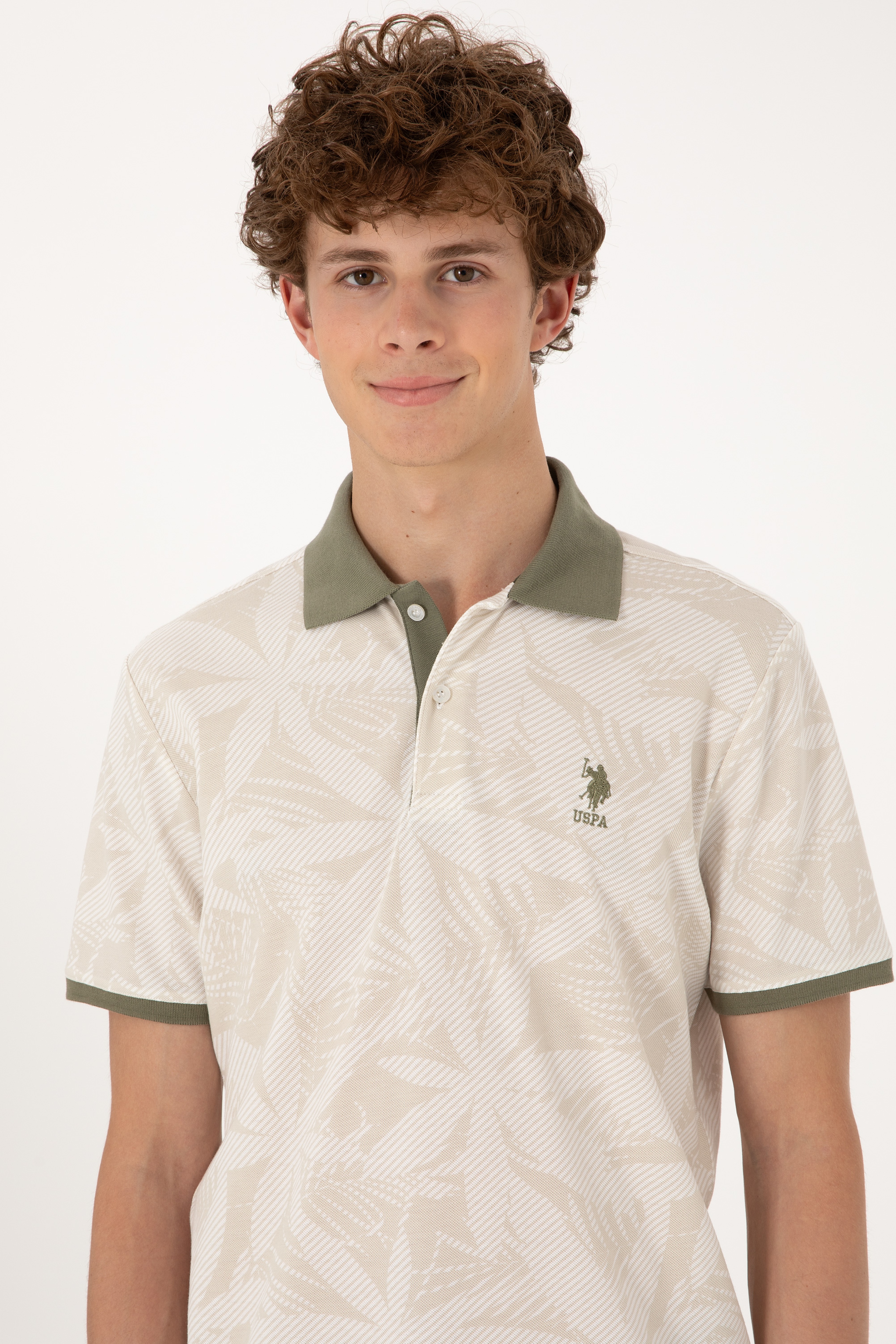 Erkek Regular Fit Polo Yaka Taş Tişört - Image 2