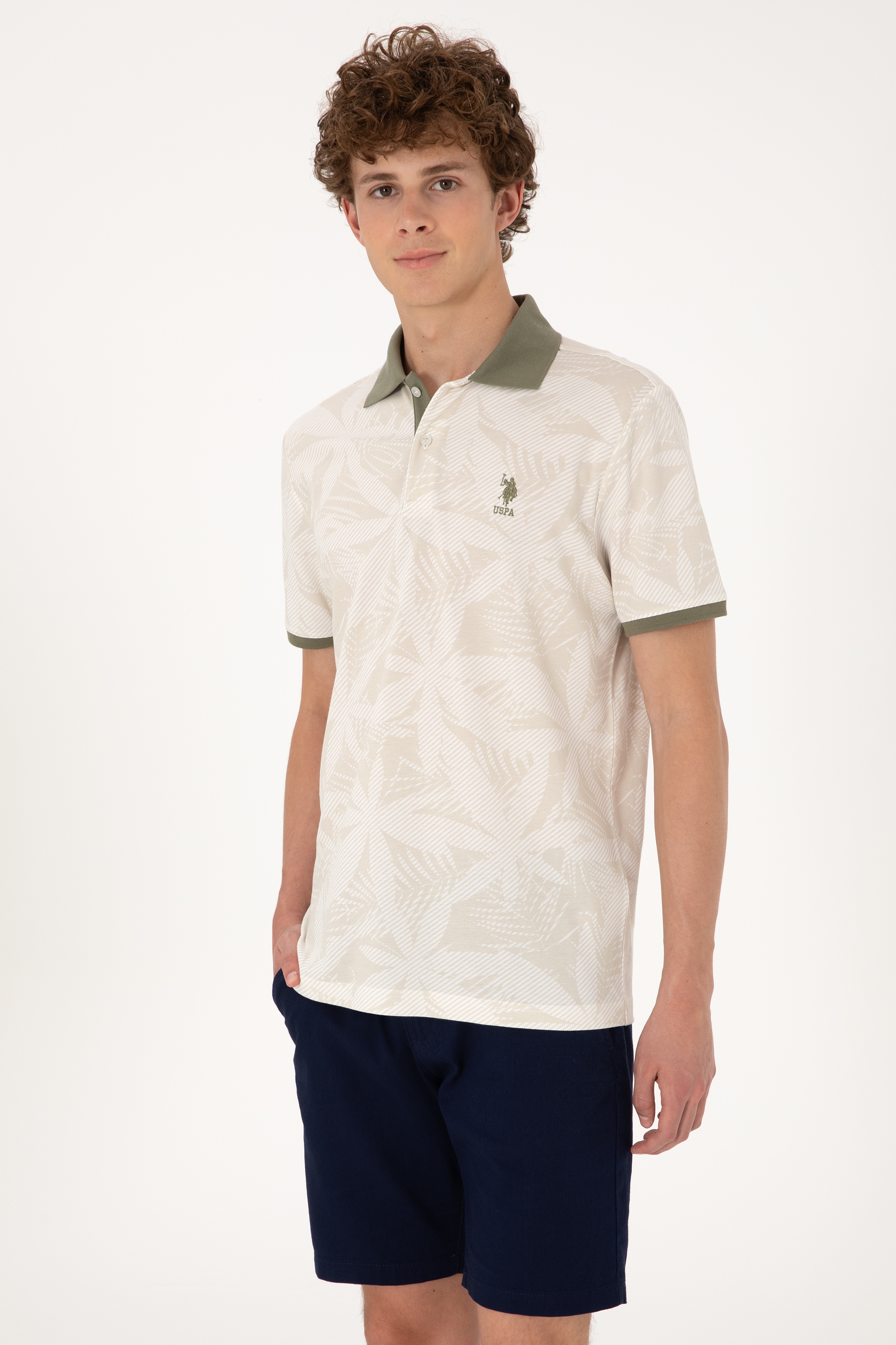 Erkek Regular Fit Polo Yaka Taş Tişört