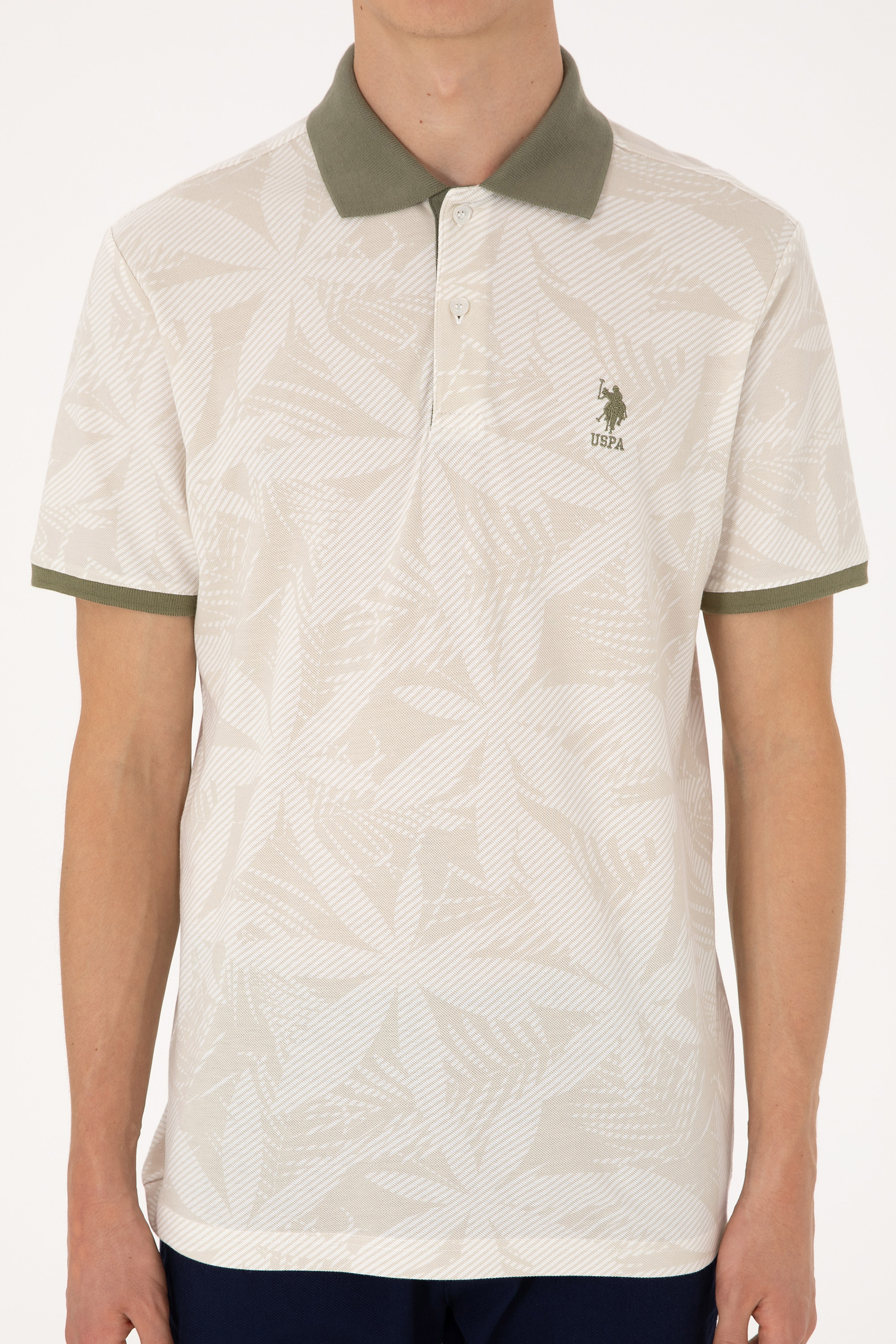 Erkek Regular Fit Polo Yaka Taş Tişört - Image 6