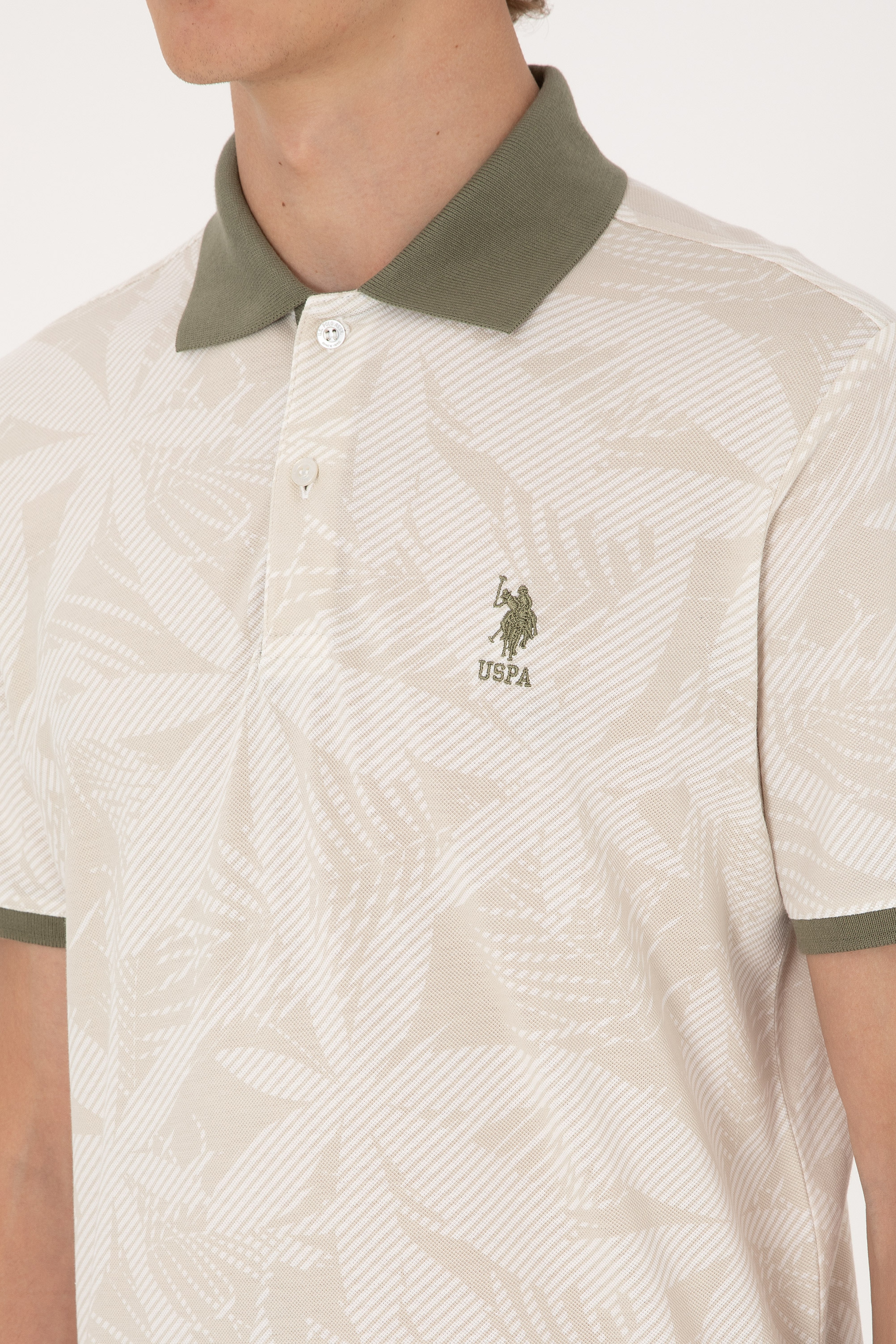 Erkek Regular Fit Polo Yaka Taş Tişört - Image 7