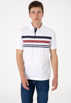 Erkek Regular Fit Polo Yaka Beyaz Tişört - 50306817001
