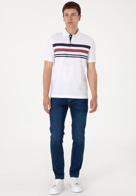 Erkek Regular Fit Polo Yaka Beyaz Tişört - 50306817001