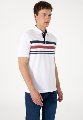 Erkek Regular Fit Polo Yaka Beyaz Tişört - 50306817001