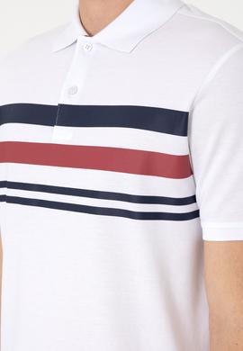 Erkek Regular Fit Polo Yaka Beyaz Tişört - 50306817001