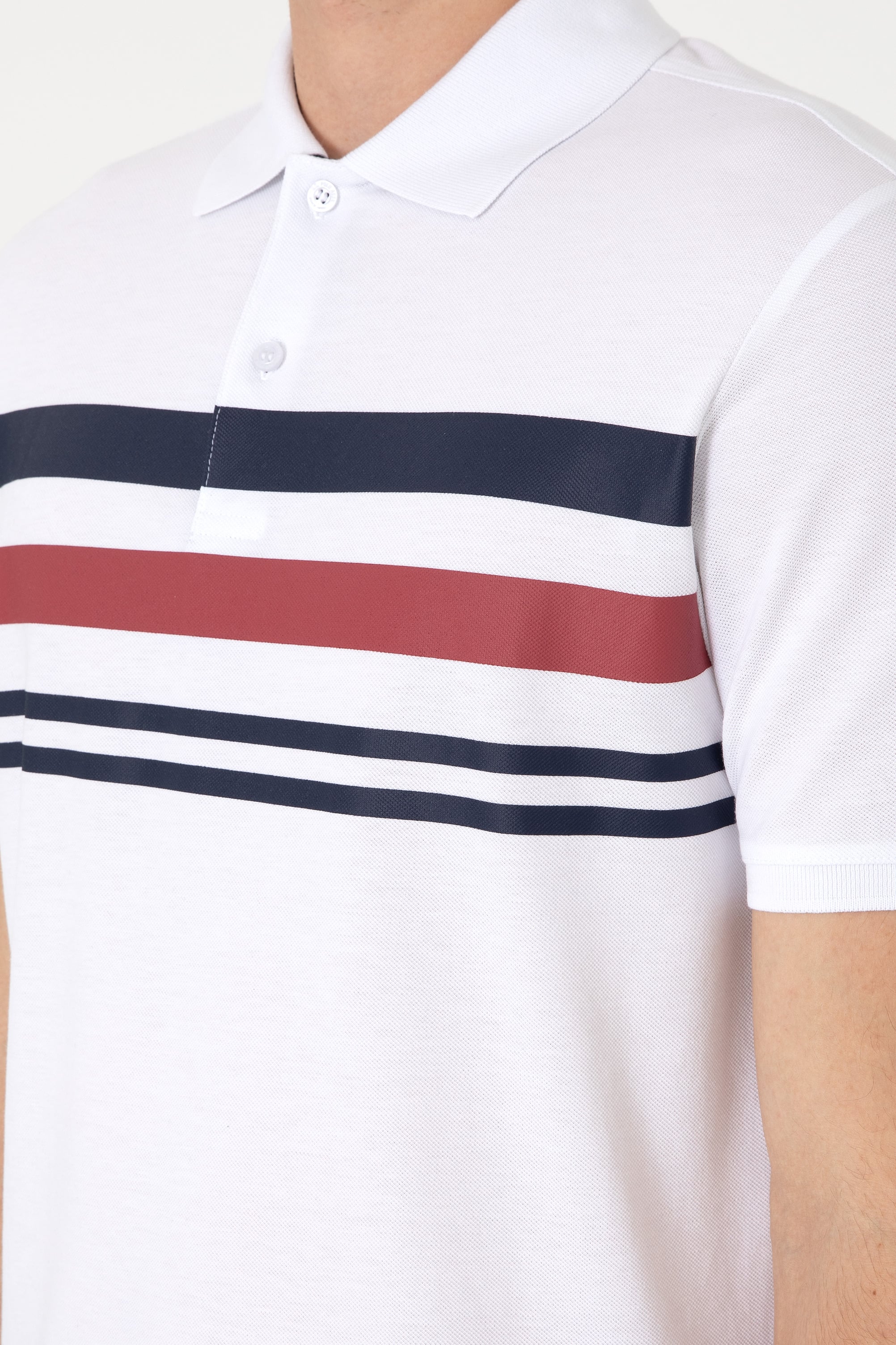 Erkek Regular Fit Polo Yaka Beyaz Tişört