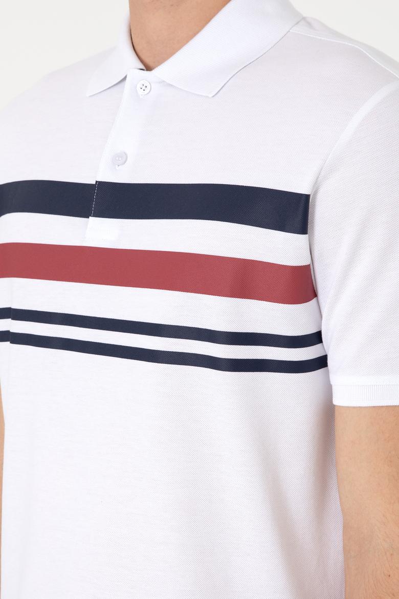 Erkek Regular Fit Polo Yaka Beyaz Tişört - 50306817001