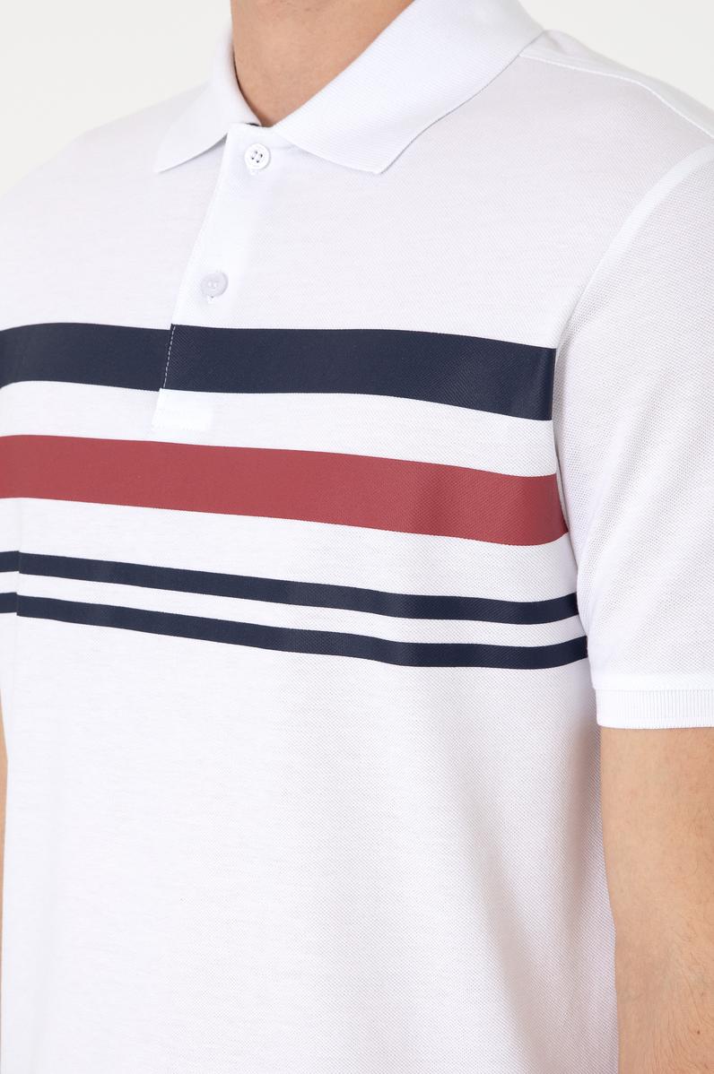 Erkek Regular Fit Polo Yaka Beyaz Tişört