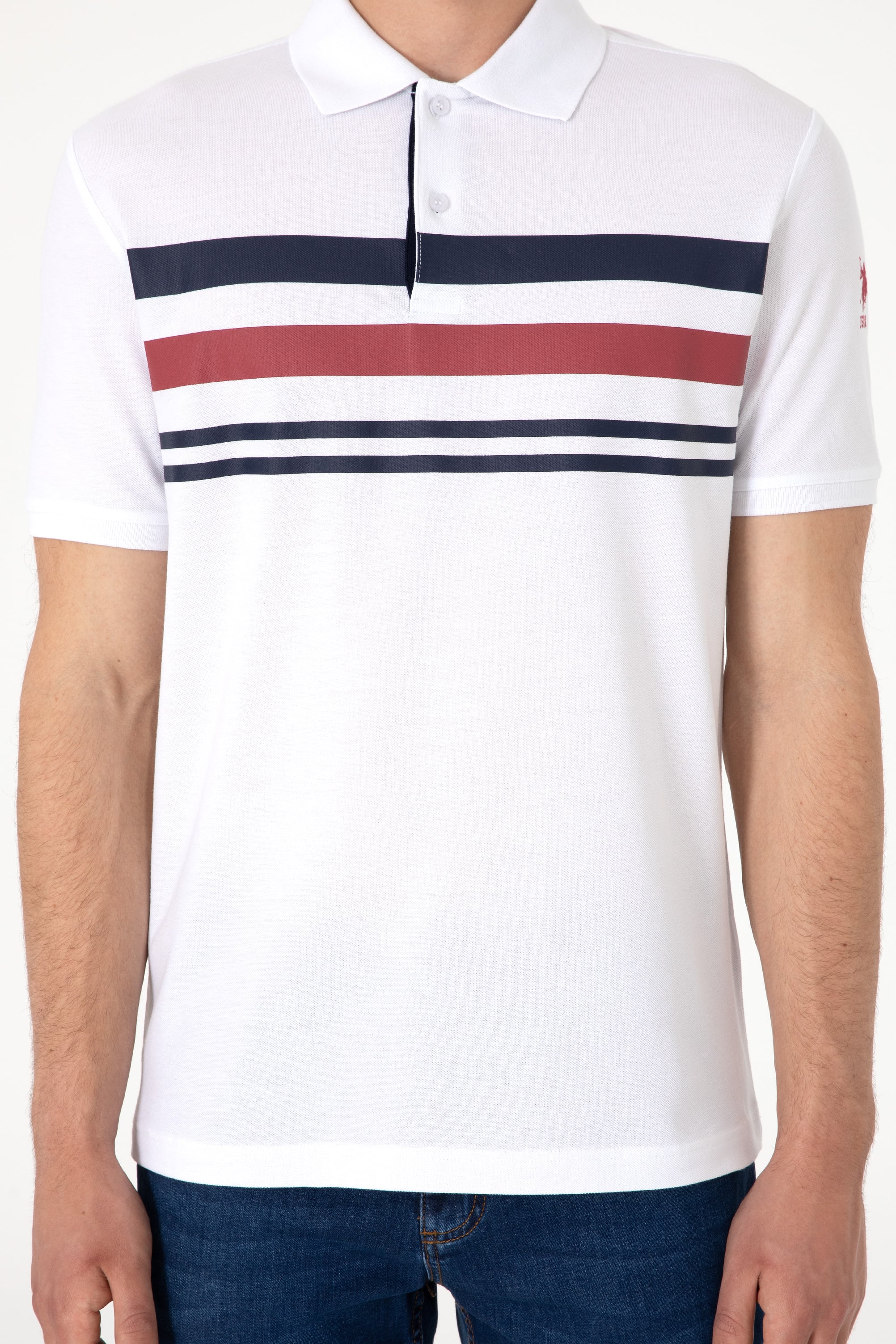 Erkek Regular Fit Polo Yaka Beyaz Tişört - Image 6