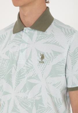 Erkek Regular Fit Polo Yaka Su Yeşili Tişört - 50306854018