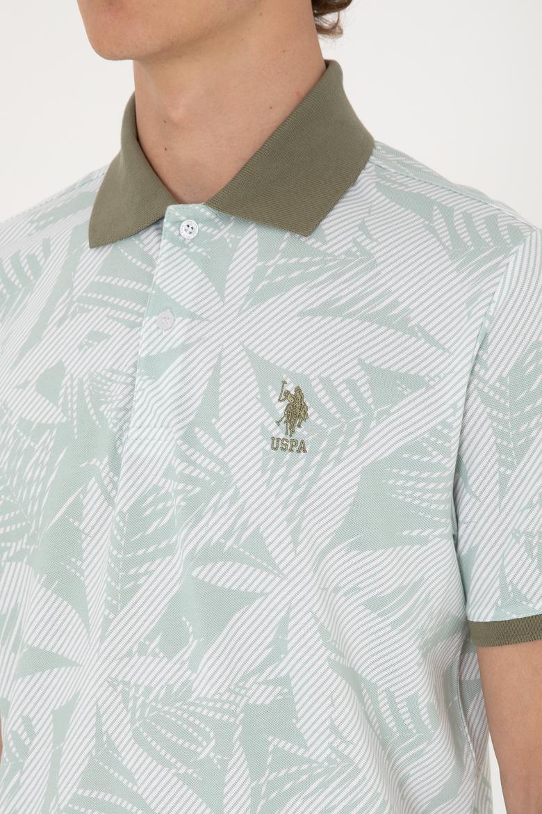 Erkek Regular Fit Polo Yaka Su Yeşili Tişört - 50306854018