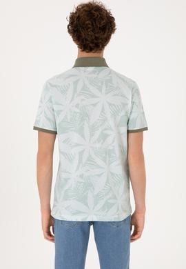 Erkek Regular Fit Polo Yaka Su Yeşili Tişört - 50306854018