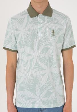 Erkek Regular Fit Polo Yaka Su Yeşili Tişört - 50306854018