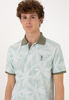 Erkek Regular Fit Polo Yaka Su Yeşili Tişört - 50306854018