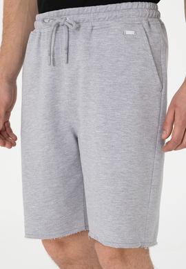 Erkek Gri Melanj Örme Şort - 50307289017