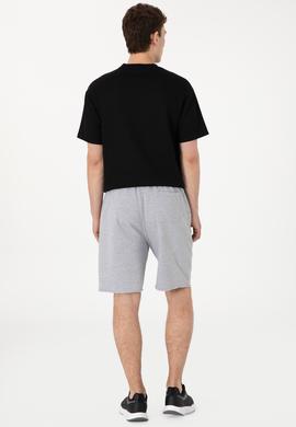 Erkek Gri Melanj Örme Şort - 50307289017